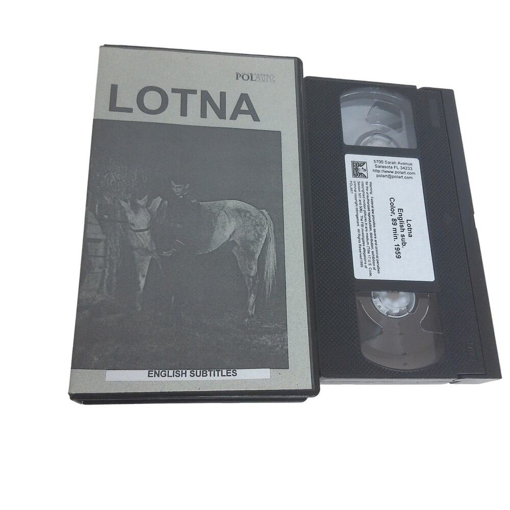 Vintage Lotna 1959 VHS Andrzej Wajda Polish Polart Movie Clamshell Eng Sub